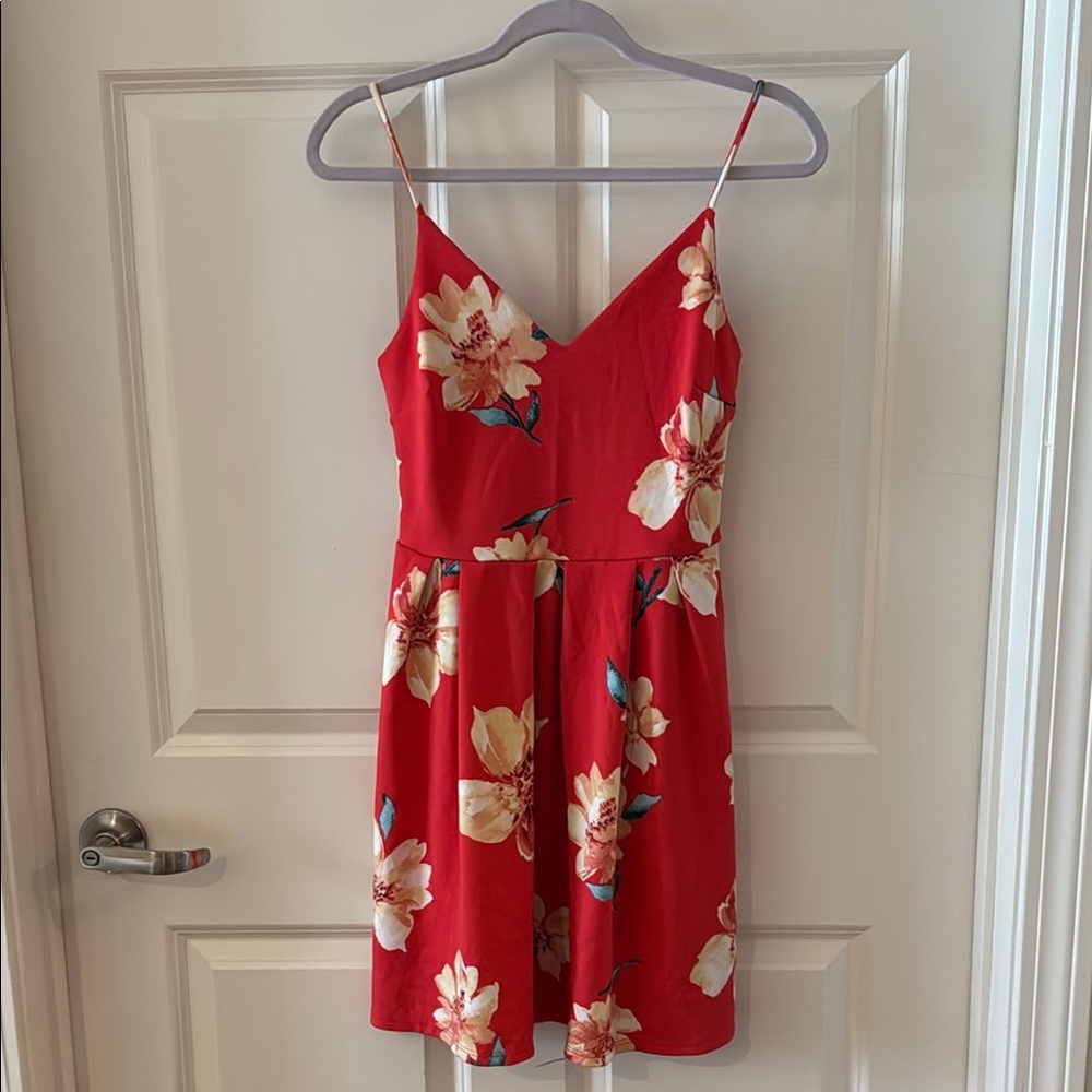 Soprano Red Floral Mini Dress